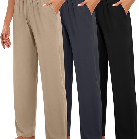 3 Pack Women's Comfy Wide Leg Sweatpants - Perfect for Workouts and Lounging